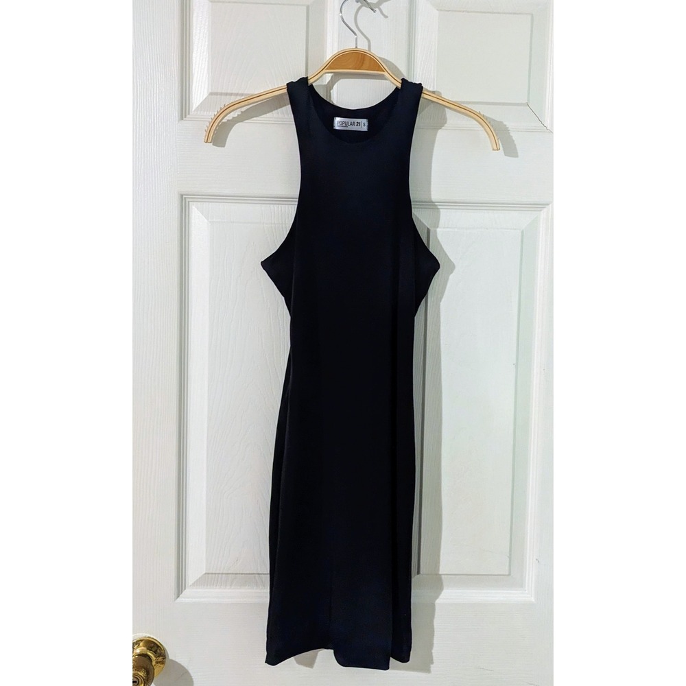 Popular 21 Bodycon Dress Racerback Sleeveless Mini Dress Black Size S
